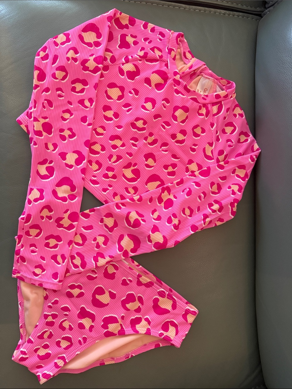 Cat & Jack Hot Pink Leopard-Print Swimsuit 2-piece Set